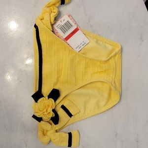 Betsey Johnson Yellow Rose Swim Bottoms NWT